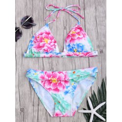 Padded Halter Floral Bikini Swimwear
